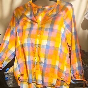 NWOT L Free Assembly Multicolored Button-up shirt